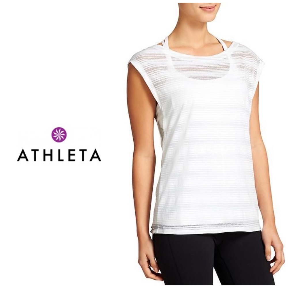 Athleta Vitality muscle tee - white